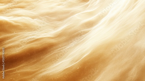 Golden Abstract Waves with Shimmering Light
