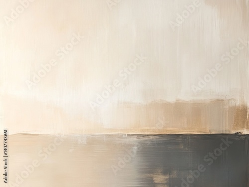 Minimalist Neutral Abstract Painting on Canvas