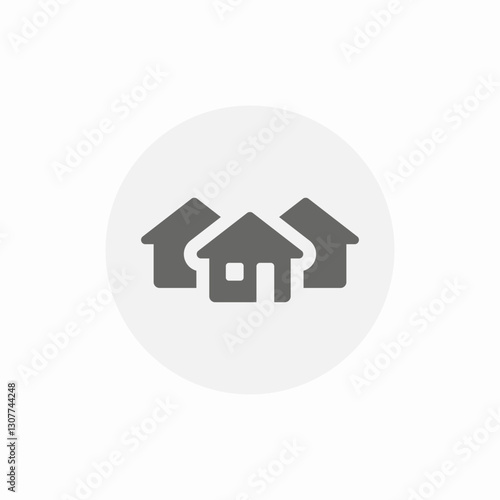 town neighborhood icon sign vector