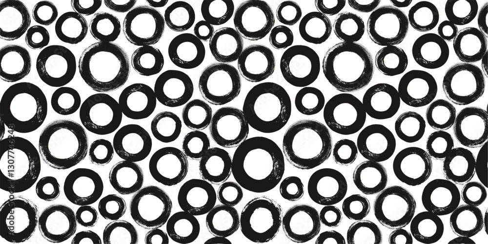 Doodle fun kid pattern with brush stroke bubbles. Dynamic cartoon black and white circles background. Cool vector design elements for cover, poster, banner, label, fabric, wallpaper, wrapping. Doodle fun kid pattern with brush stroke bubbles. Dynamic cartoon black and white circles background. Cool vector design elements for cover, poster, banner, label, fabric, wallpaper, wrapping.