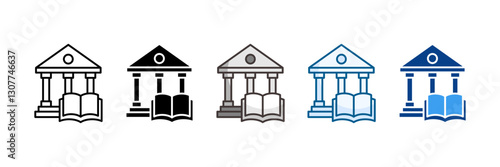 Library Icon Set Multiple Style Collection