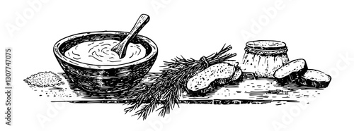 Crafting a culinary masterpiece with rich textures and flavors in a rustic kitchen setting