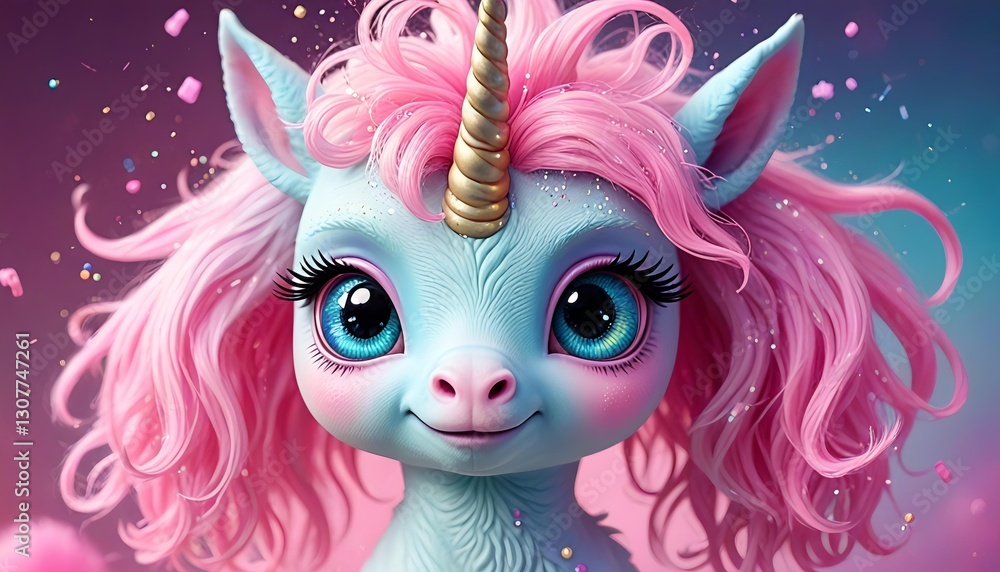 Whimsical Cosmic Creature with Sparkly Mane Whimsical Cosmic Creature with Sparkly Mane