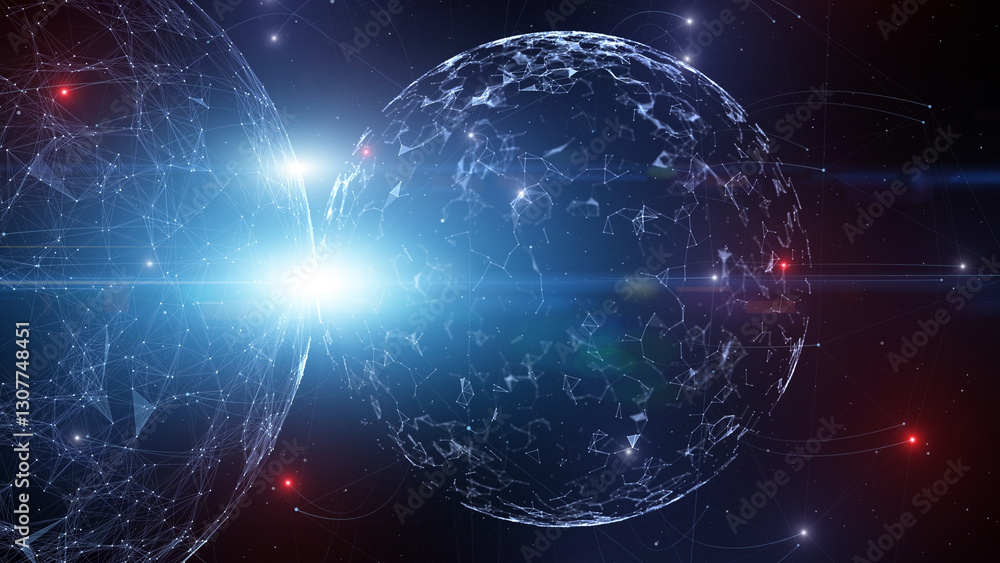 3d digital technology sphere artificial intelligence network cyberspace illustration background.
3d digital technology sphere artificial intelligence network cyberspace illustration background.