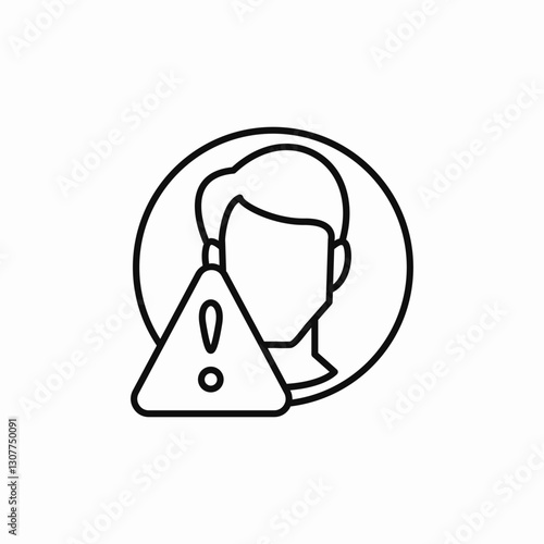 account warning icon sign vector