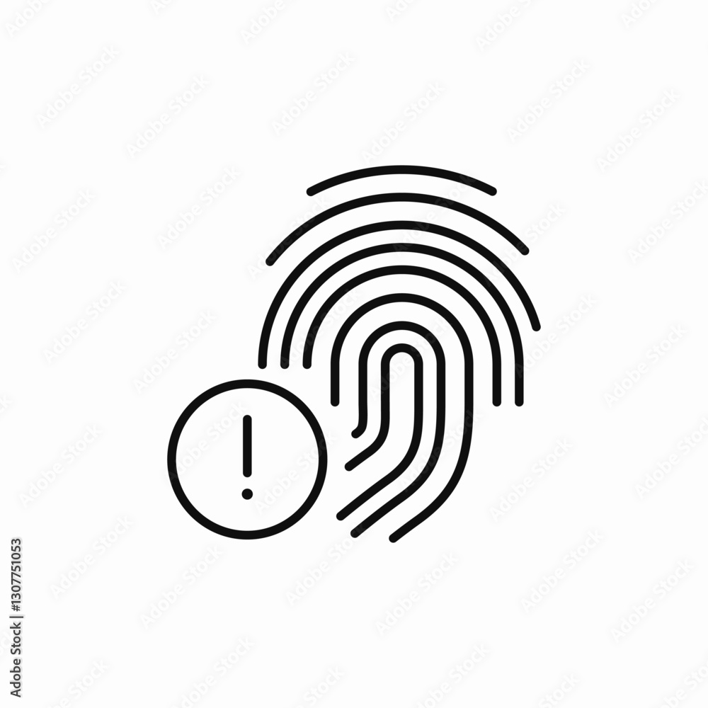 fingerprint error icon sign vector fingerprint error icon sign vector