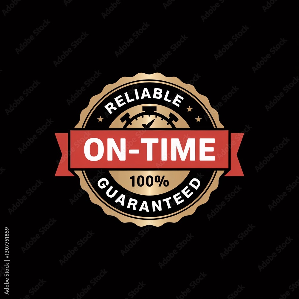Fototapeta premium Reliable On-Time Delivery Guarantee Badge – Premium Shipping Label & Logistics Seal
