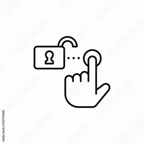 tap unlock icon sign vector