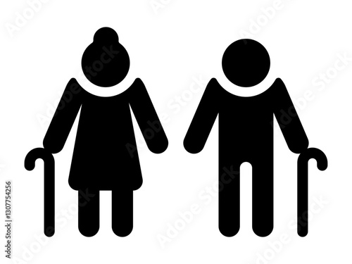 Old couple icon. Senior, elder vector icon.