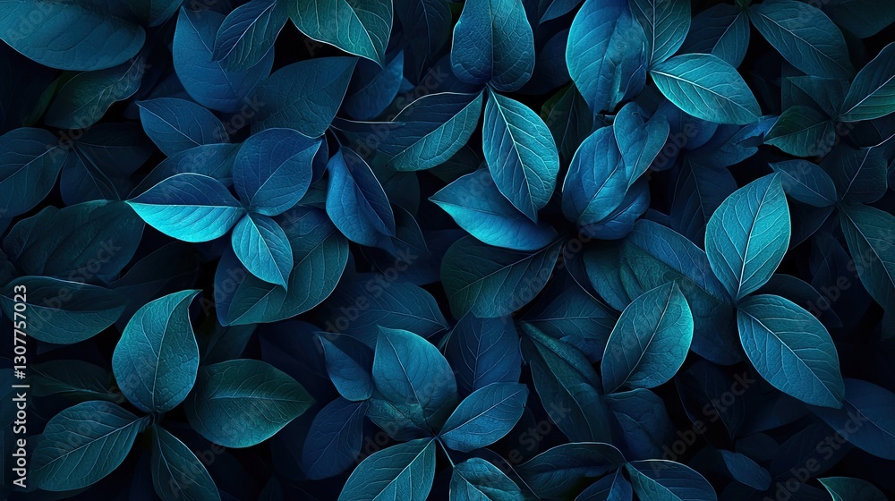 Dark Blue Tropical Leaves Background – Moody Aesthetic Nature Texture Dark Blue Tropical Leaves Background – Moody Aesthetic Nature Texture