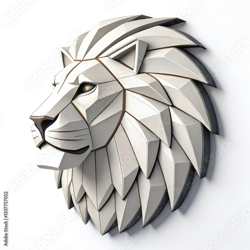 Modern Lion Logo Design With Bold Geometric Features Generative AI photo