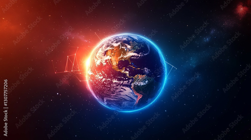 Earth: Cosmic Glow, Vibrant Planet, Artistic Space Scene Earth: Cosmic Glow, Vibrant Planet, Artistic Space Scene