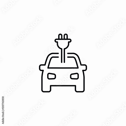 electric vehicle drive icon sign vector