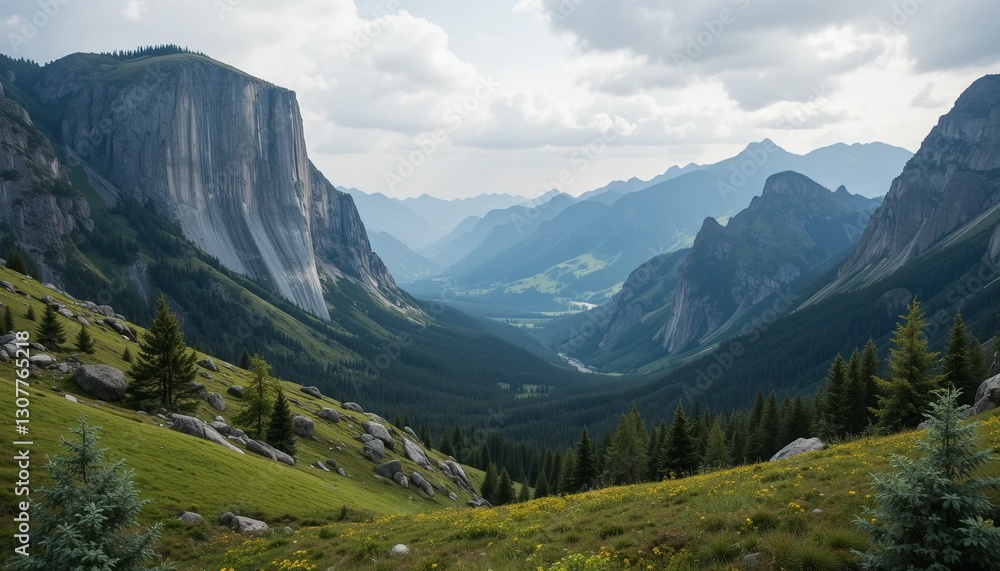 Fototapeta premium panorama of the mountains in autumn