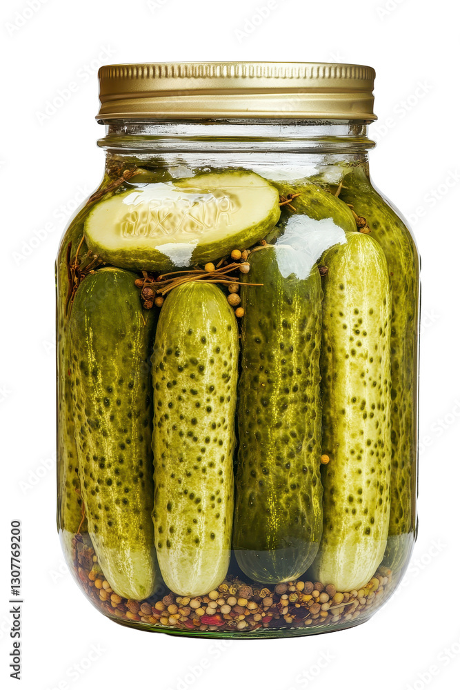 Isolated Jar of Pickled Gherkins Isolated Jar of Pickled Gherkins