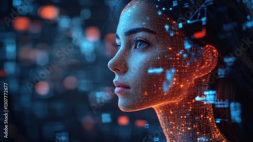 Digital Woman: A Futuristic Portrait of Technology and Humanity