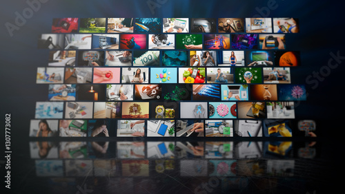 Media concept multiple television screens