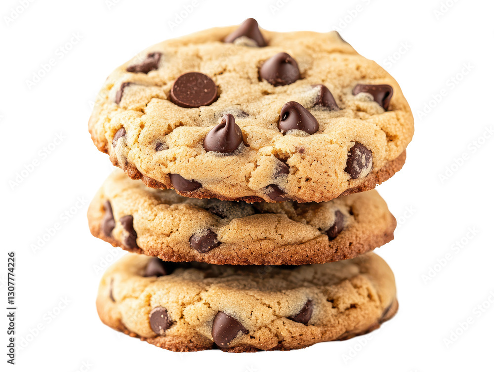 Isolated Stack of Chocolate Chip Cookies Isolated Stack of Chocolate Chip Cookies