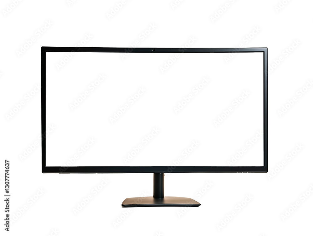 Naklejka premium Monitor con pantalla panorámica con fondo transparente