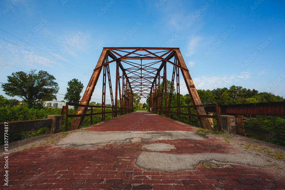 A historic steel and iron bridge in Oklahoma. A historic steel and iron bridge in Oklahoma.