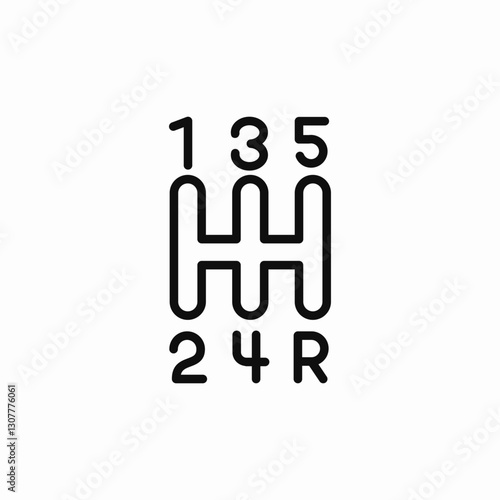 vehicle gearshift icon sign vector