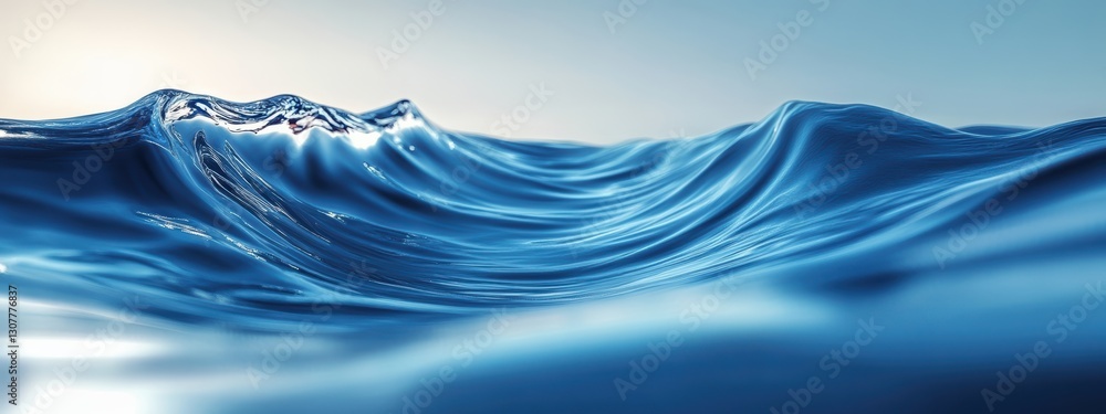 Calm Blue Waves of Ocean Water with Soft Light Reflections Calm Blue Waves of Ocean Water with Soft Light Reflections