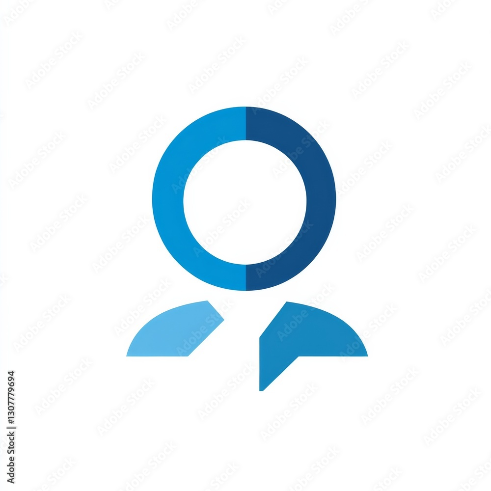 Abstract User Icon in Blue Tones: Simplicity and Modern Design for Profile, Person, Avatar or Representation. Abstract User Icon in Blue Tones: Simplicity and Modern Design for Profile, Person, Avatar or Representation.