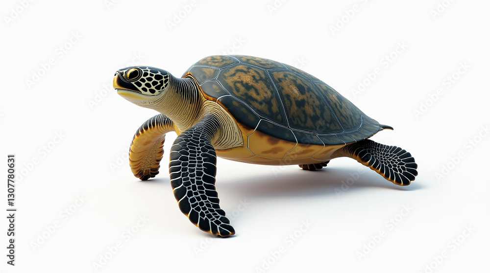 Obraz premium Turtle in Nature, Slow and Steady Tortoise Walk, Wildlife Close-Up of a Tortoise, Baby Tortoise Walking in Nature, Wild and Peaceful Turtle in the Wild