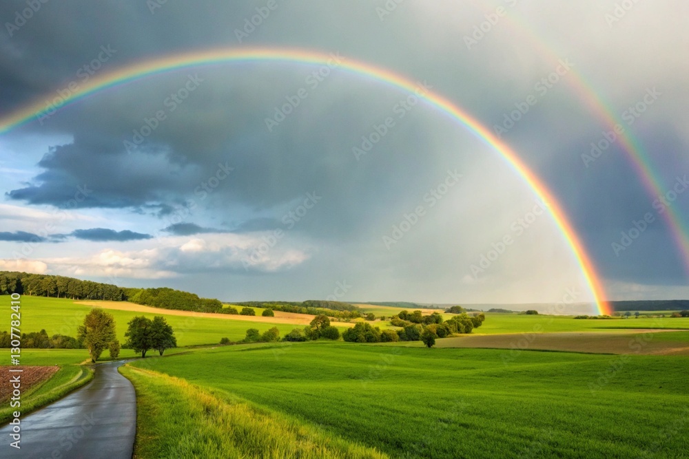 Naklejka premium rainbow over the river