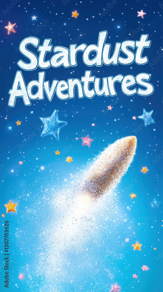 Fototapeta premium Sparkling cosmic journey: comet trail in a starry night sky for creative design