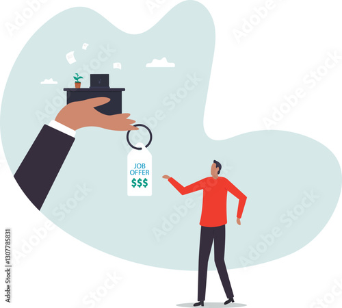 Job offer for new career position, recruitment vacancy or contract offer for new hire, position or success candidate to join,business concept.flat character.