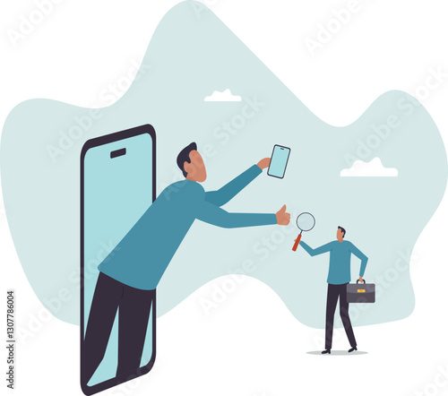 Know your customer process to identify user in online banking, cryptocurrency trading or cyber transaction.business concept.flat character.