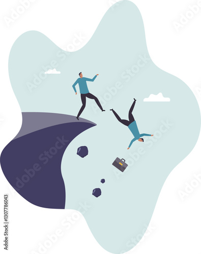 Business dishonesty, betrayal or jealousy colleague, career competitor or cheating .business concept.flat character.