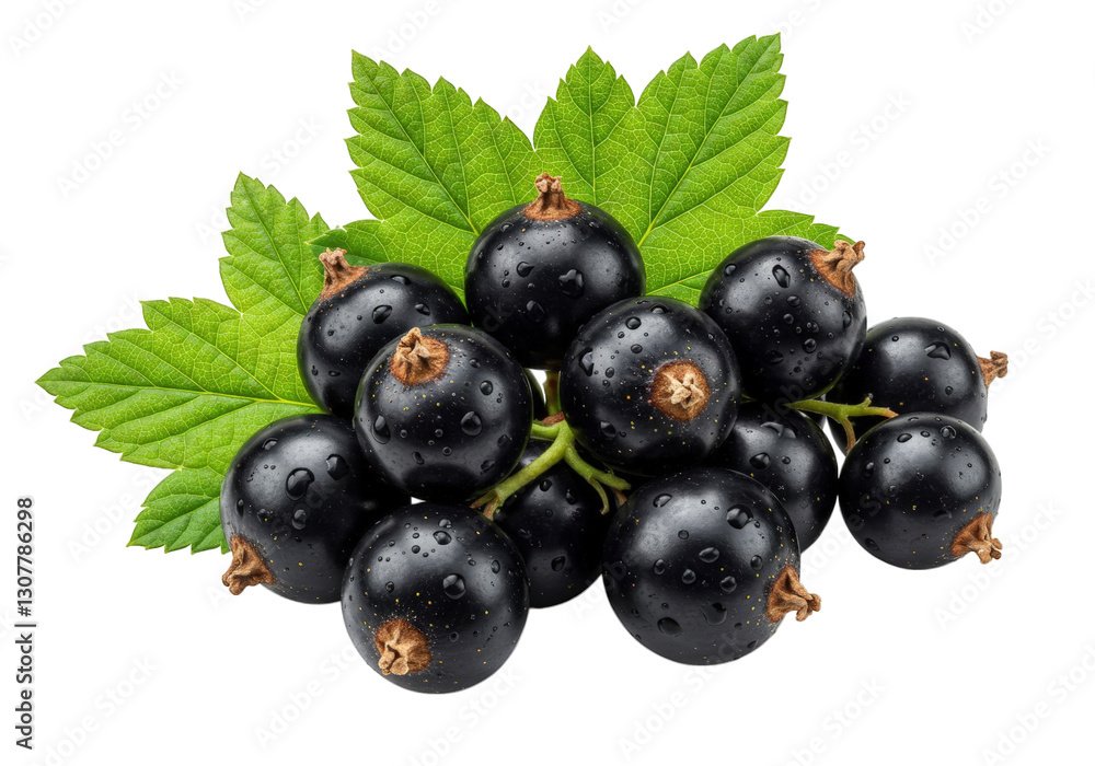Fresh black-currants with leaf isolated on transparent background Fresh black-currants with leaf isolated on transparent background
