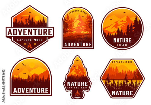 Adventure and nature exploration badge designs photo