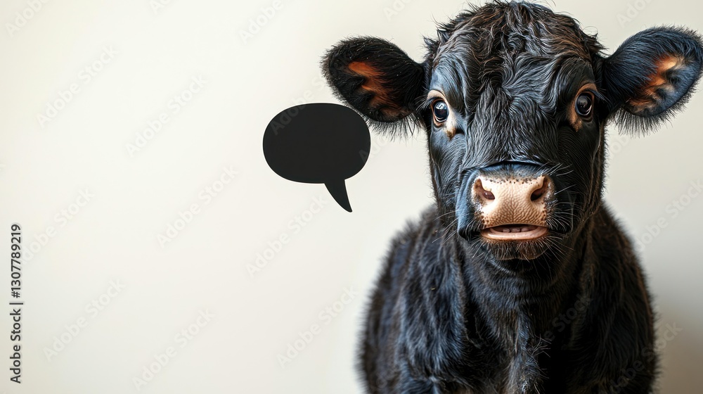 Curious Calf Poses Against Neutral Background Curious Calf Poses Against Neutral Background