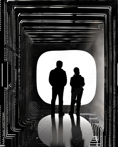A Silhouettes inside cyberspace
