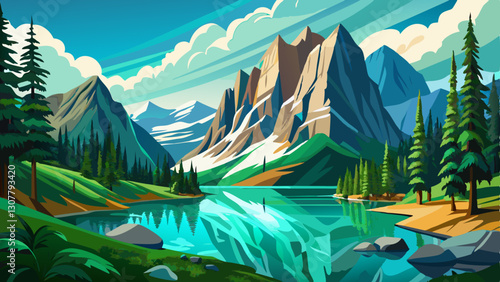 Beautiful emerald lake, Yoho national park, British Columbia, Canada