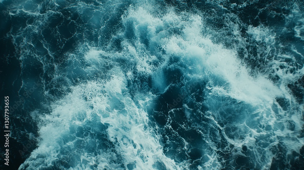 Ocean Waves: A Dramatic Teal Seascape of Foaming Water Ocean Waves: A Dramatic Teal Seascape of Foaming Water