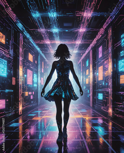 A Silhouettes inside cyberspace
