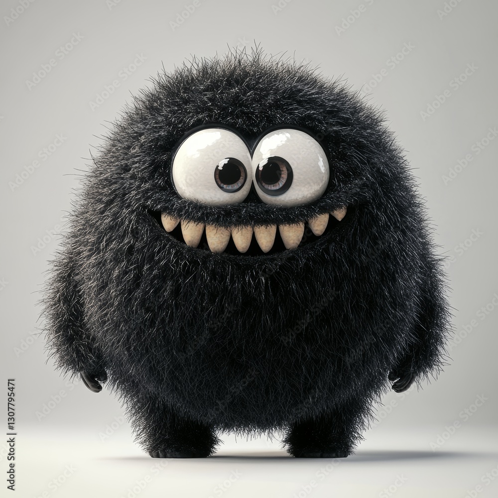 The black monster displayed a menacing expression, complete with sharp teeth and claws The black monster displayed a menacing expression, complete with sharp teeth and claws