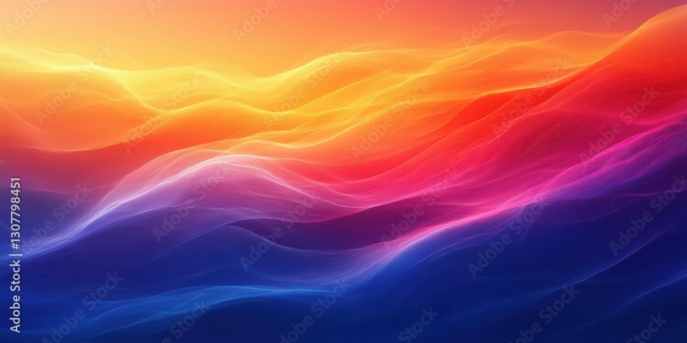 Beautiful abstract landscape with vibrant colors on a sunset horizon blending soft waves of orange, pink, and blue hues Beautiful abstract landscape with vibrant colors on a sunset horizon blending soft waves of orange, pink, and blue hues