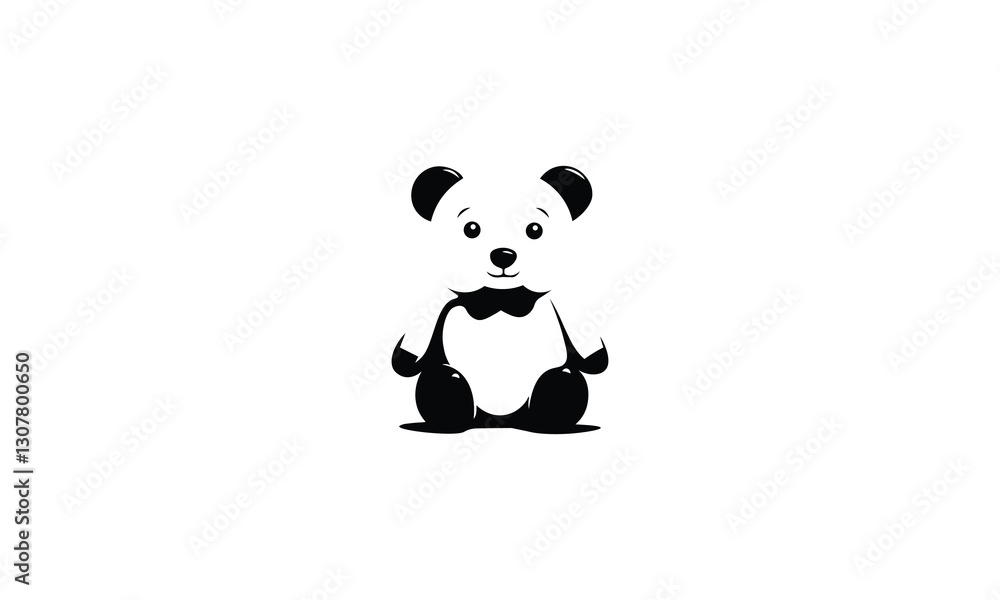 Naklejka premium Teddy bear logo icon