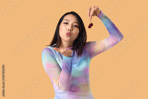 Beautiful Asian woman with ...