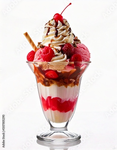 Obraz na płótnie ice cream with fruits w salonie