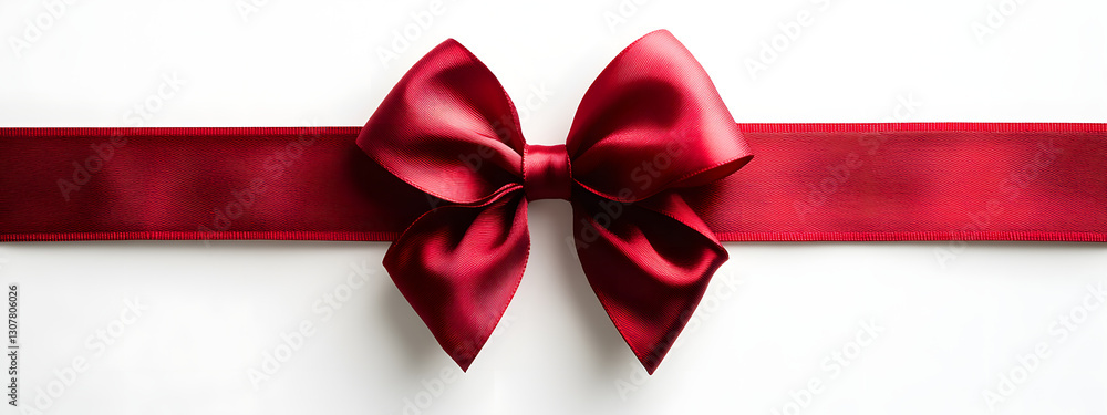 A large red ribbon with a bow on a white background
A large red ribbon with a bow on a white background