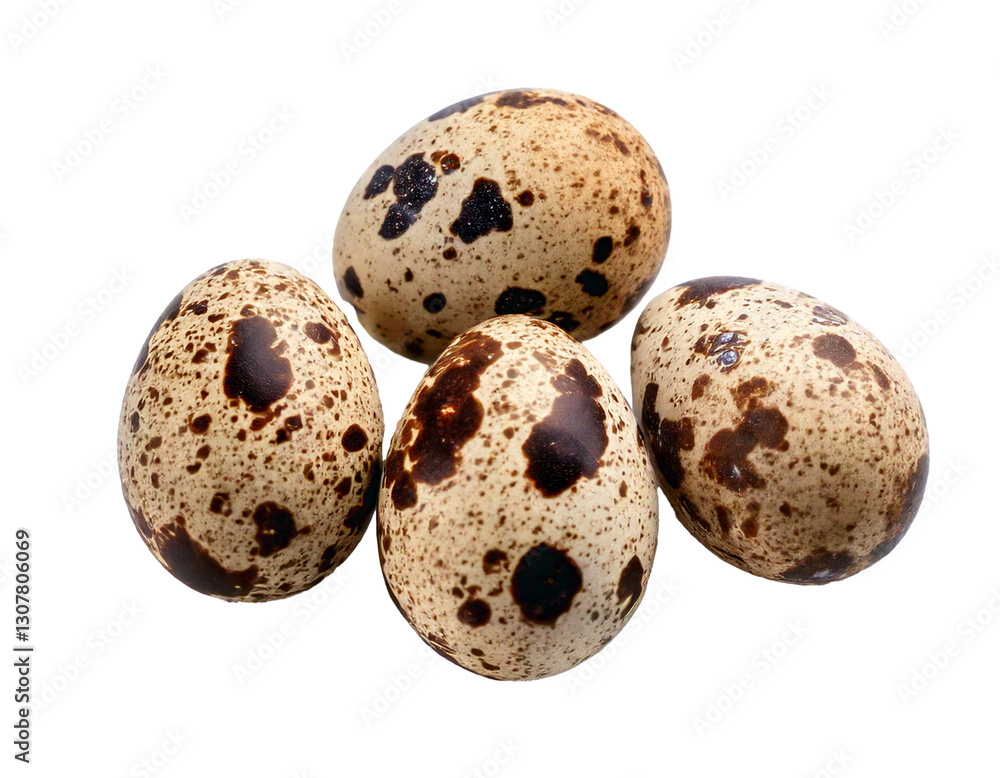 Close-Up View of Speckled Quail Eggs with Unique Patterns and Natural Colors, Isolated on White Background, Emphasizing Freshness and Culinary Versatility.
Close-Up View of Speckled Quail Eggs with Unique Patterns and Natural Colors, Isolated on White Background, Emphasizing Freshness and Culinary Versatility.