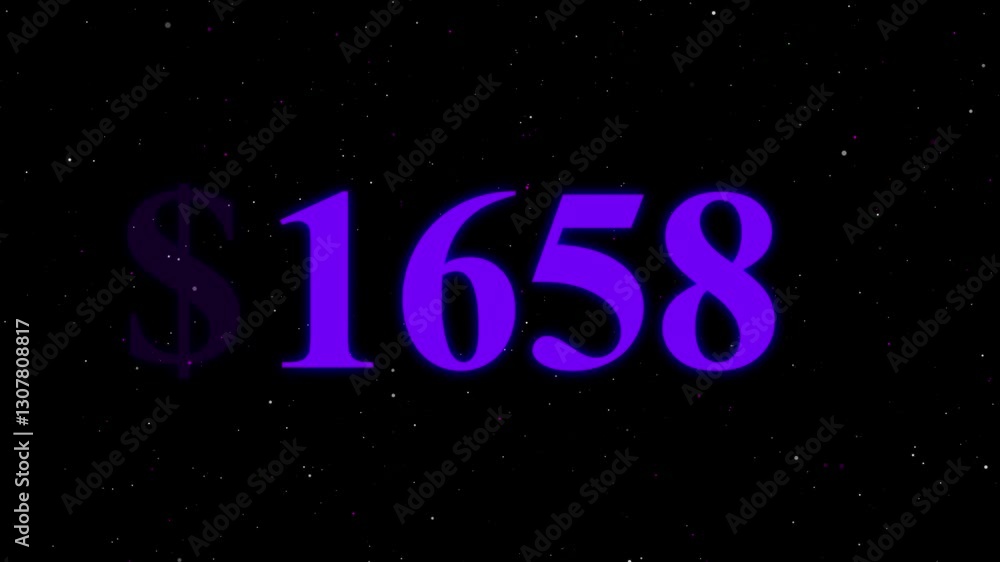 Money Number Counter from 500 to 10000 Dollars animation on alpha background. Money Number Counter from 500 to 10000 Dollars animation on alpha background.