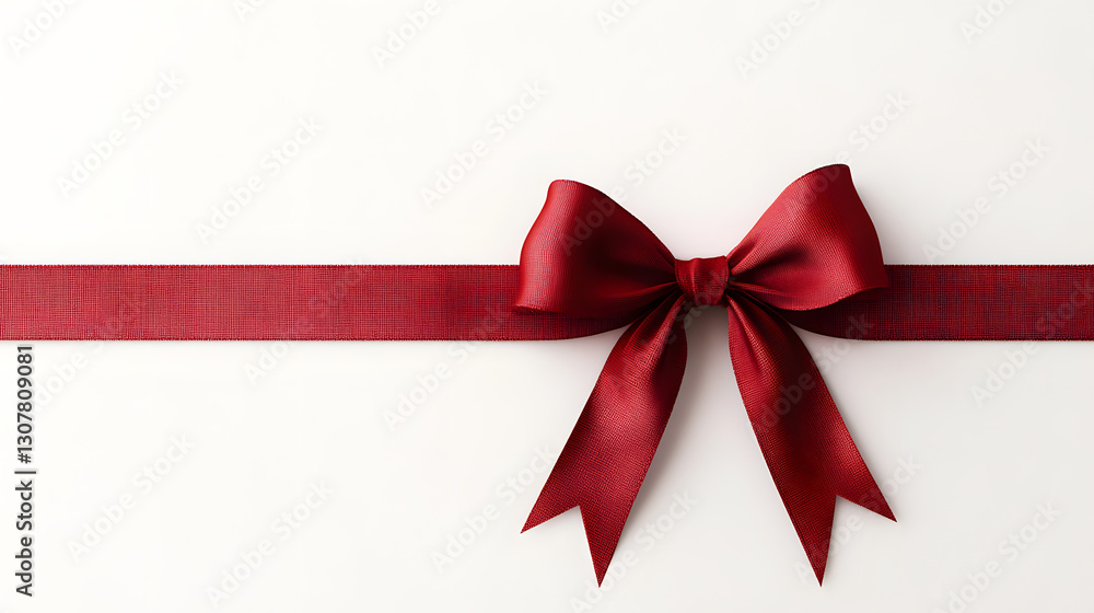 A large red ribbon with a bow on a white background
A large red ribbon with a bow on a white background