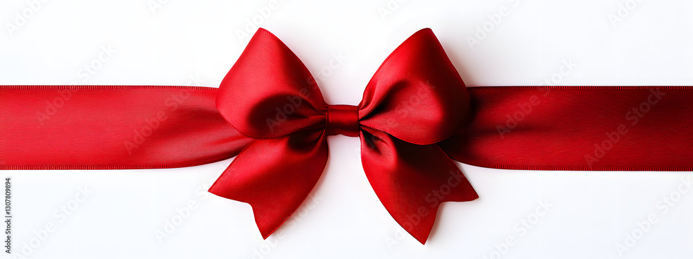 A large red ribbon with a bow on a white background
A large red ribbon with a bow on a white background